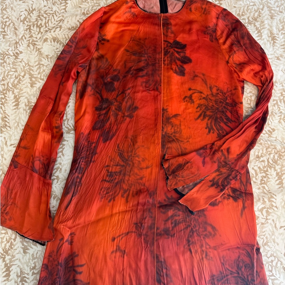 Zara Orange and Black Dress
